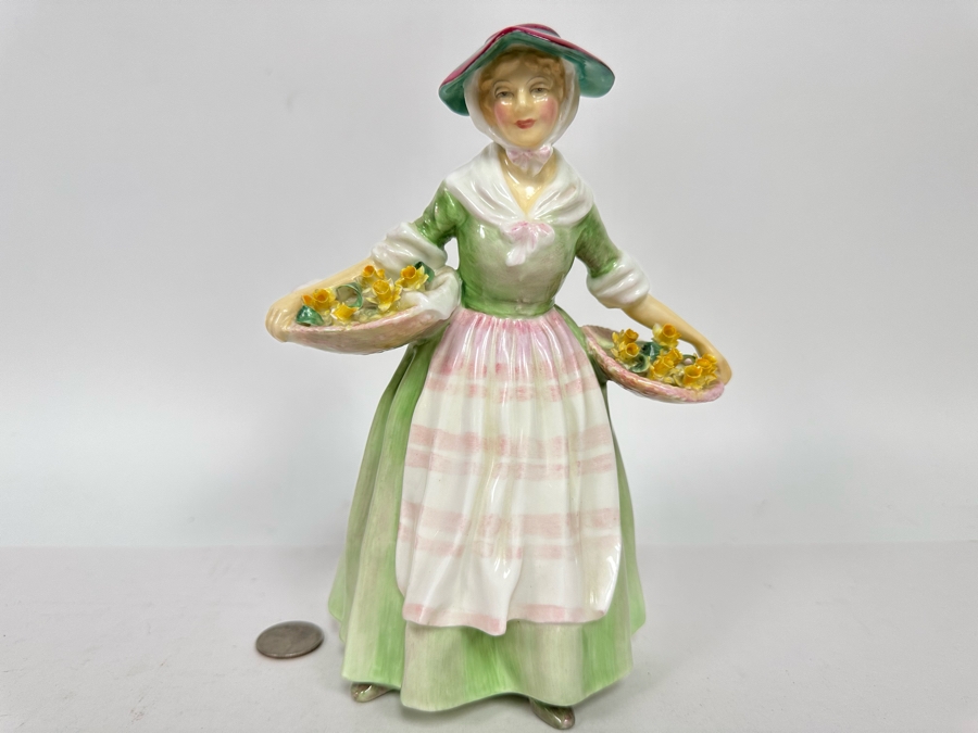Royal Doulton England Bone China Lady Figurine 'Daffy-Down-Dilly' 8H [Photo 3]