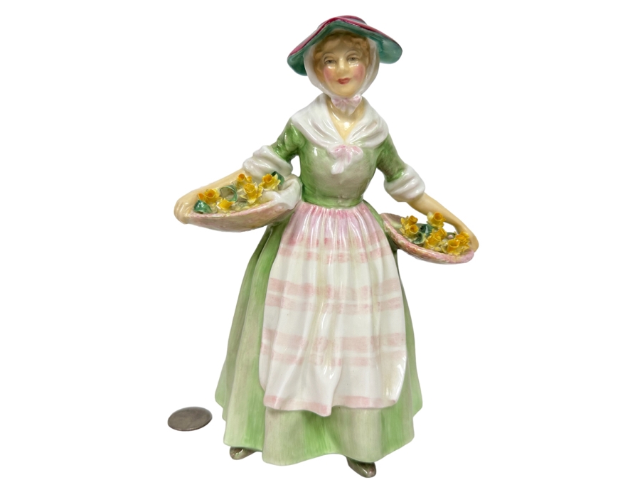 Royal Doulton England Bone China Lady Figurine 'Daffy-Down-Dilly' 8H