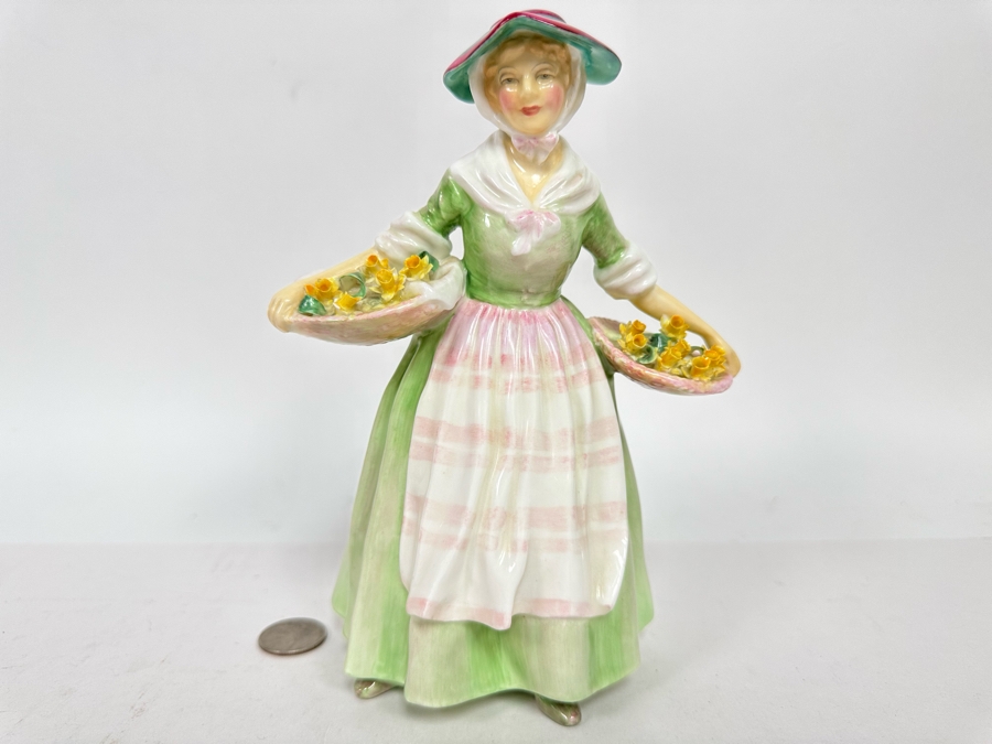 Royal Doulton England Bone China Lady Figurine 'Daffy-Down-Dilly' 8H [Photo 2]