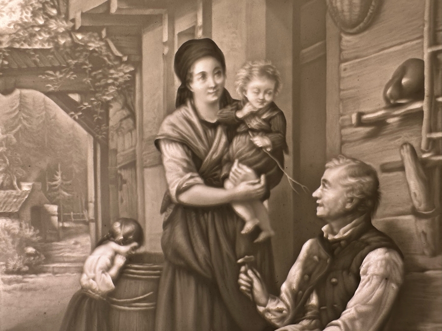 Antique PPM Porcelain Lithophane 3D Artwork Panel 682 Have To Hold Up To Light To See Image 9.5H [Photo 5]