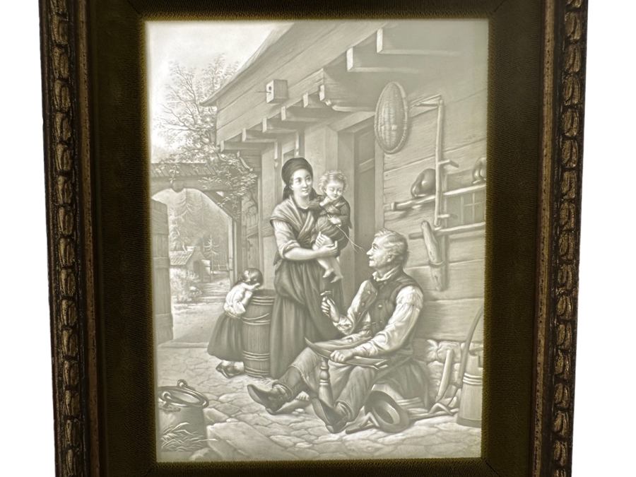 Antique PPM Porcelain Lithophane 3D Artwork Panel 682 Have To Hold Up To Light To See Image 9.5H
