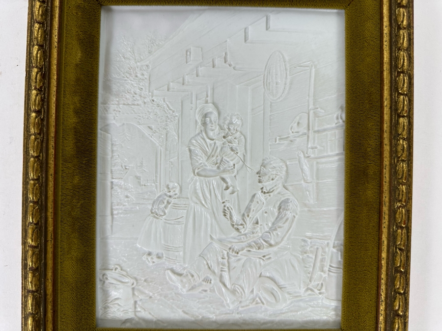 Antique PPM Porcelain Lithophane 3D Artwork Panel 682 Have To Hold Up To Light To See Image 9.5H [Photo 8]