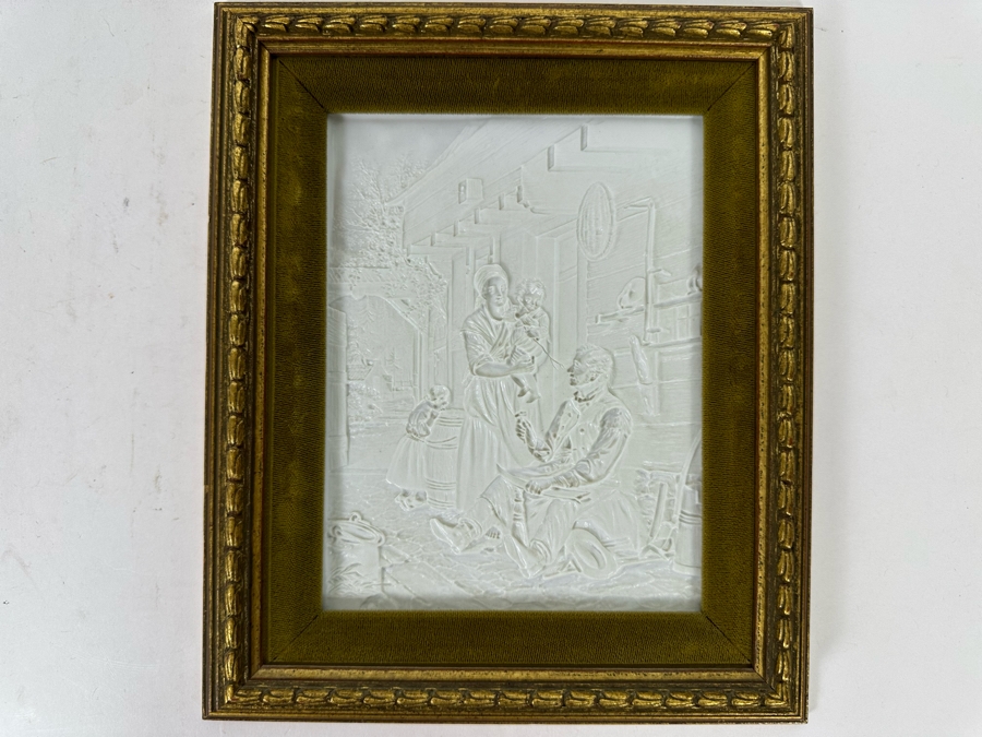 Antique PPM Porcelain Lithophane 3D Artwork Panel 682 Have To Hold Up To Light To See Image 9.5H [Photo 2]
