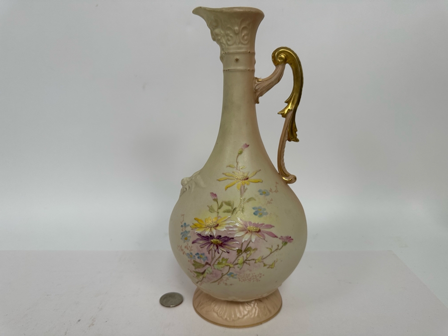 Vintage Hand Painted Ewer Pitcher Made In Austria 11H [Photo 4]