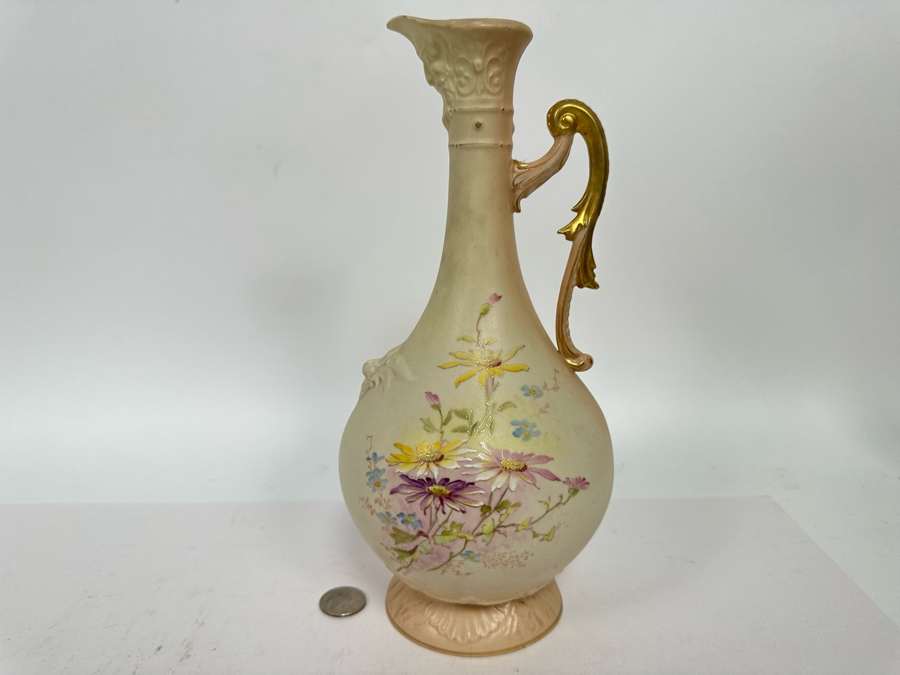 Vintage Hand Painted Ewer Pitcher Made In Austria 11H [Photo 2]