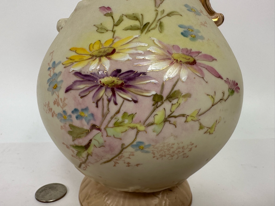 Vintage Hand Painted Ewer Pitcher Made In Austria 11H [Photo 5]