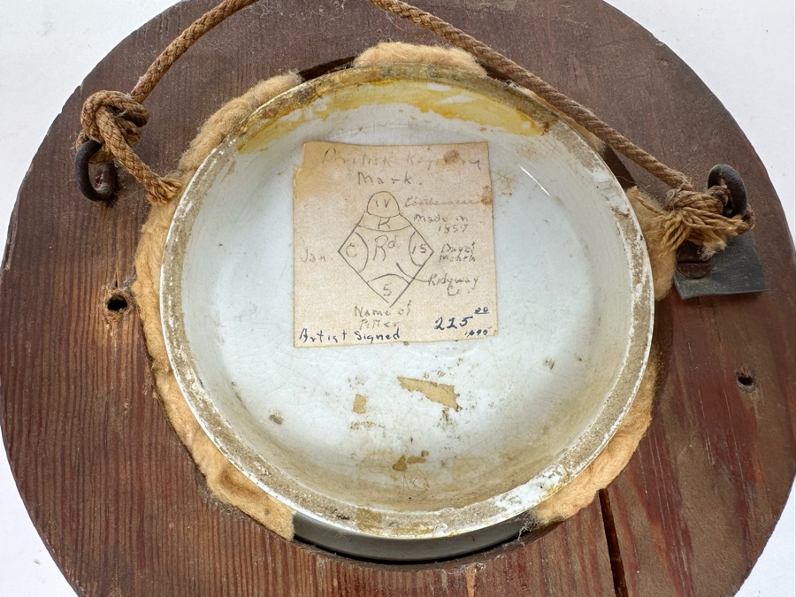 Antique 1857 Artist Signed Ridgway Co Pottery Lid The Village Wedding Teniers Pinx 4W [Photo 9]