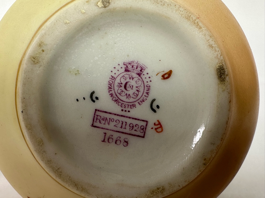 Pair Of Antique Royal Worcester England Hand Painted Serving Pieces 4.5H [Photo 11]