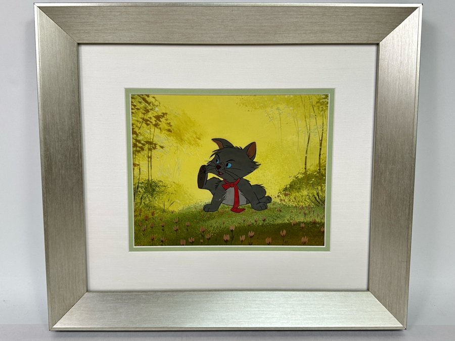 Vintage The Aristocats Berlioz Production Cell (Walt Disney, 1970) Has Some Cracking On Cat - See Photos 9.5 X 8 Framed 17 X 15 [Photo 3]
