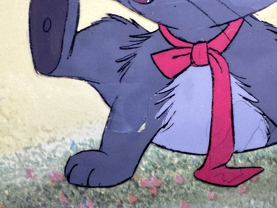 Vintage The Aristocats Berlioz Production Cell (Walt Disney, 1970) Has Some Cracking On Cat - See Photos 9.5 X 8 Framed 17 X 15 [Photo 4]