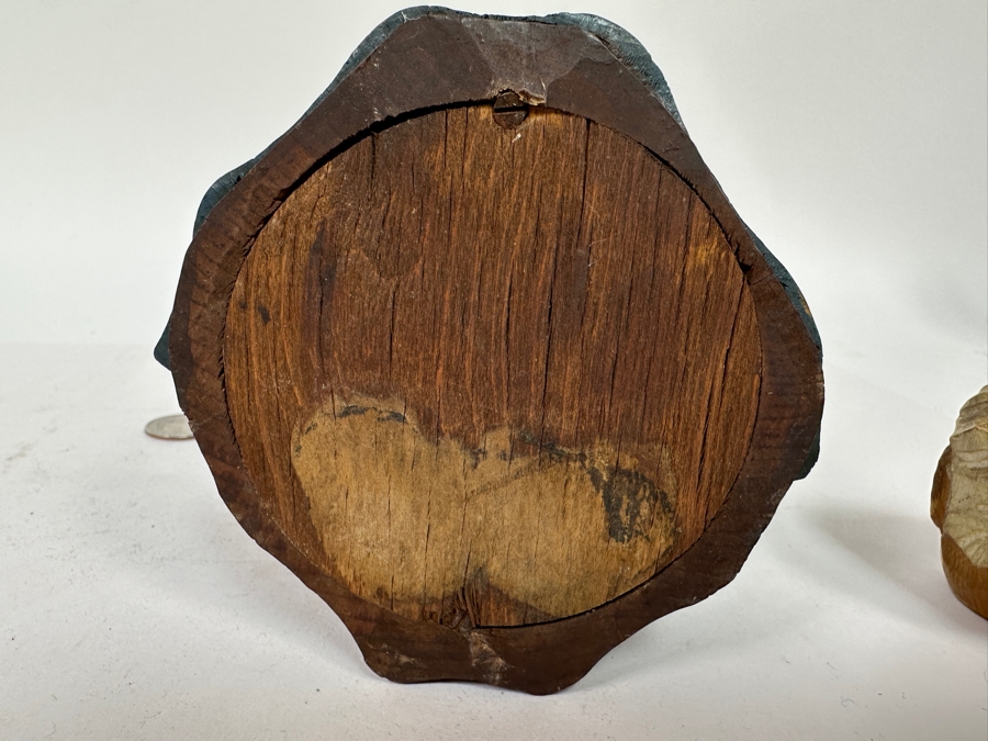 Vintage Carved Wooden Monk Friar Bottle 9.5H [Photo 9]