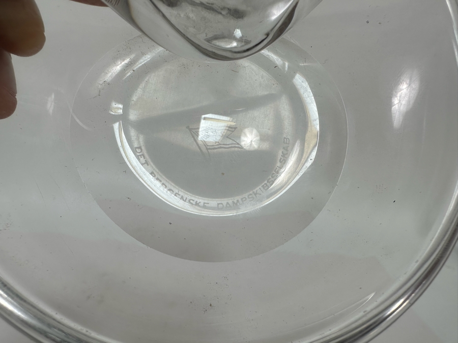 Pair Of Norwegian BDS Bergen Line Cruise Ship Crystal Glass Ashtray Trinket Dishes 4.5W X 3.5D [Photo 5]