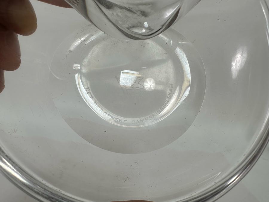 Pair Of Norwegian BDS Bergen Line Cruise Ship Crystal Glass Ashtray Trinket Dishes 4.5W X 3.5D [Photo 6]