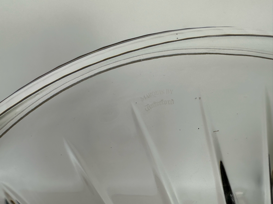 Marquis By Waterford Crystal Round Tray With Gold Rim 11.5R [Photo 5]