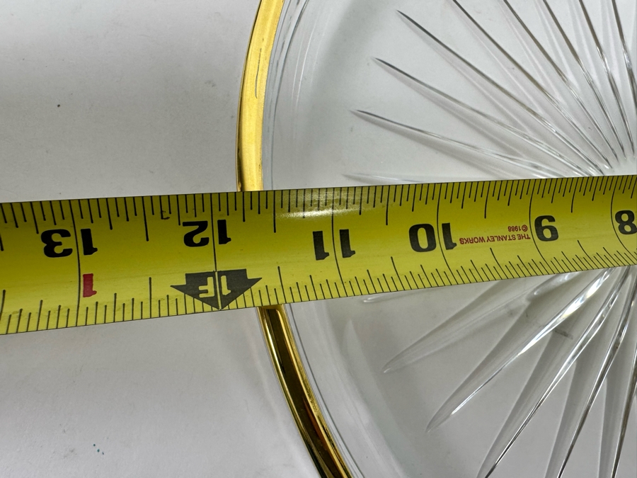 Marquis By Waterford Crystal Round Tray With Gold Rim 11.5R [Photo 6]