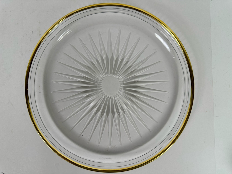 Marquis By Waterford Crystal Round Tray With Gold Rim 11.5R [Photo 3]