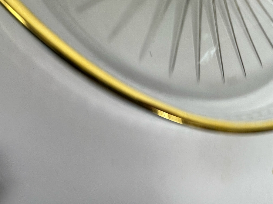 Marquis By Waterford Crystal Round Tray With Gold Rim 11.5R [Photo 7]