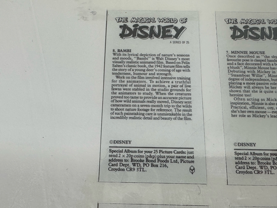 Set Of The Magical World Of Disney Picture Cards 25 Cards 15 X 14 [Photo 8]