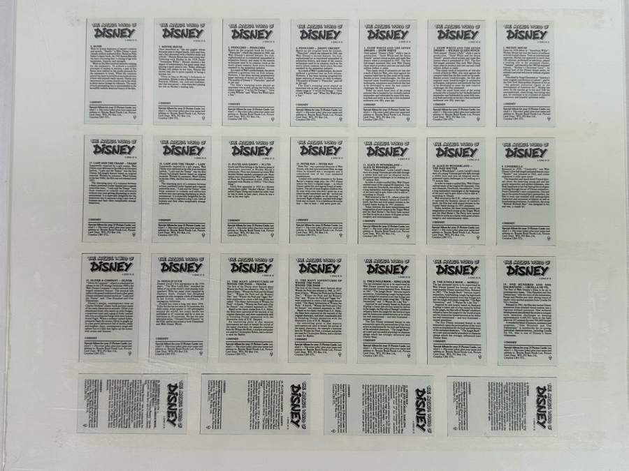 Set Of The Magical World Of Disney Picture Cards 25 Cards 15 X 14 [Photo 2]