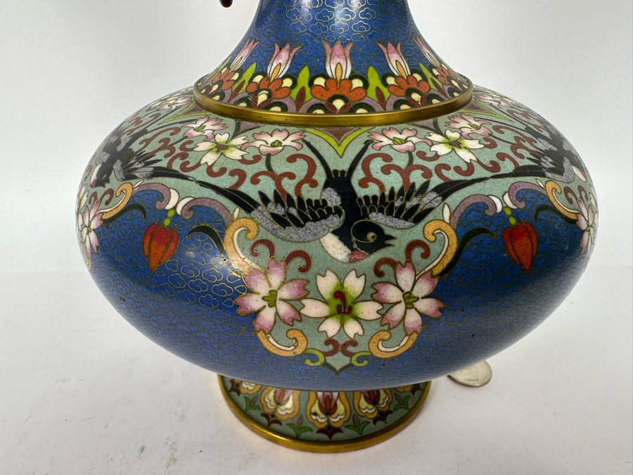 Stunning Vintage Chinese Cloisonne Vase 12H [Photo 5]