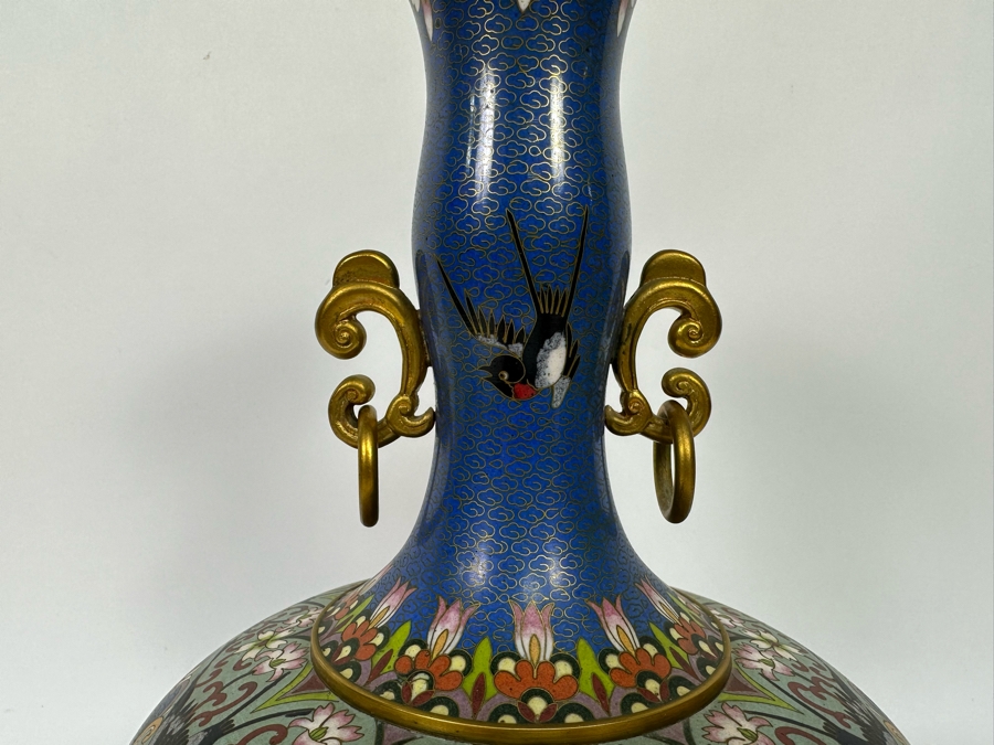 Stunning Vintage Chinese Cloisonne Vase 12H [Photo 8]