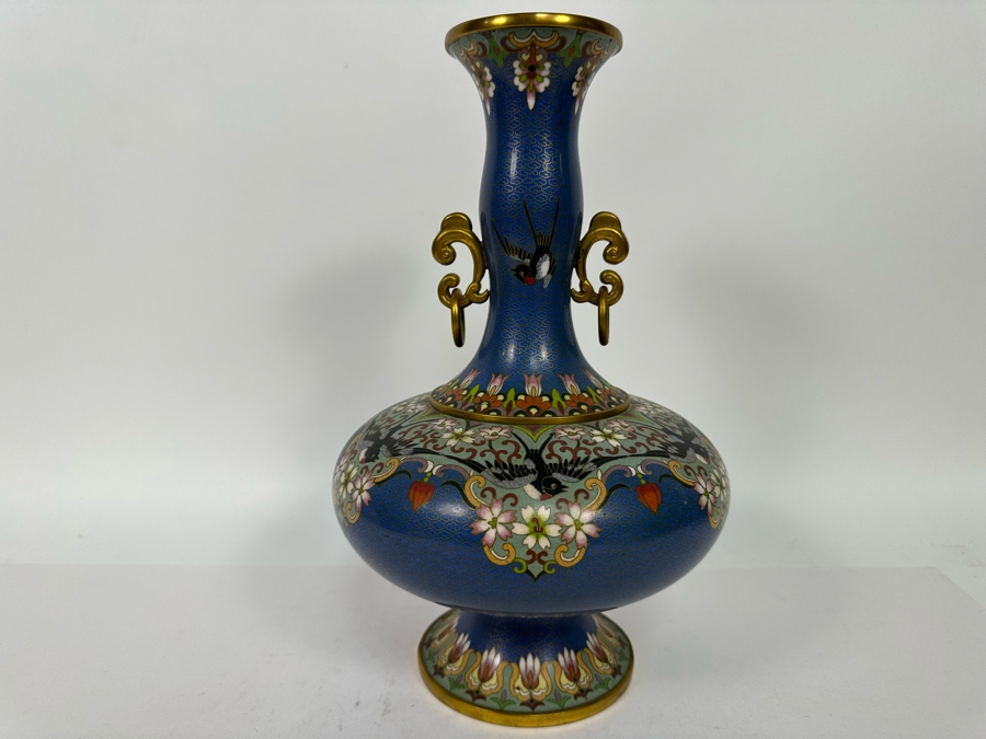 Stunning Vintage Chinese Cloisonne Vase 12H [Photo 2]