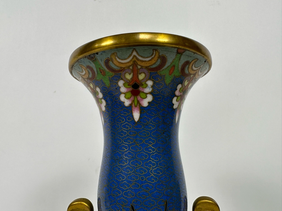 Stunning Vintage Chinese Cloisonne Vase 12H [Photo 9]
