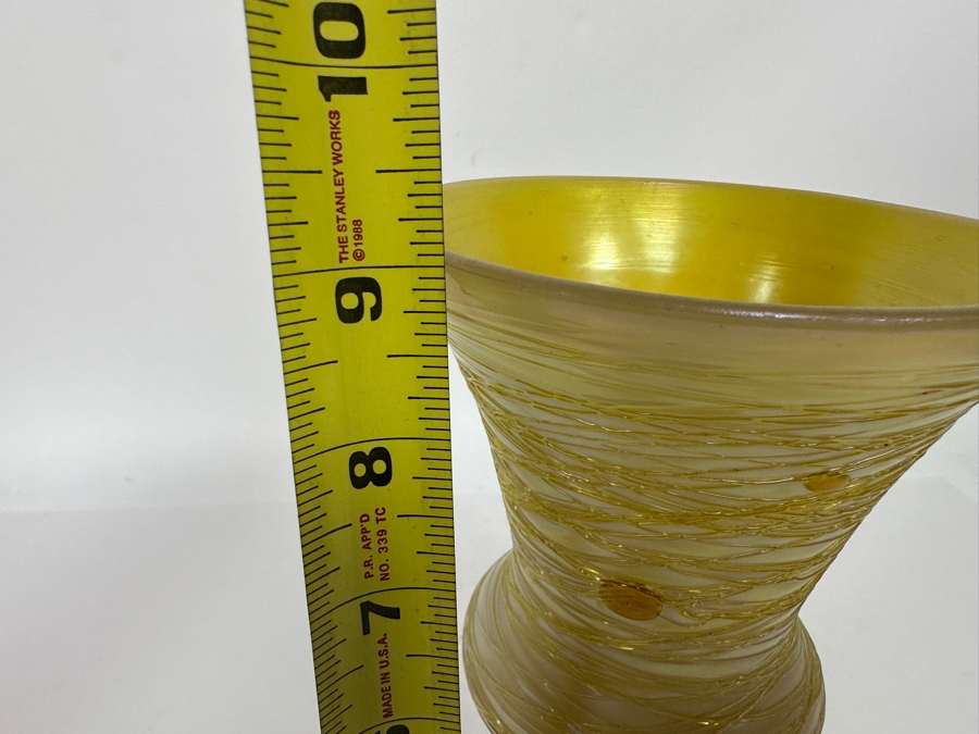 Vintage Brass Table Lamp With Glass Shade 9H [Photo 13]