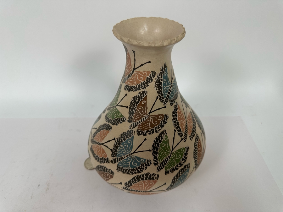 Vintage Buttery Pottery Vase 8.5H [Photo 5]