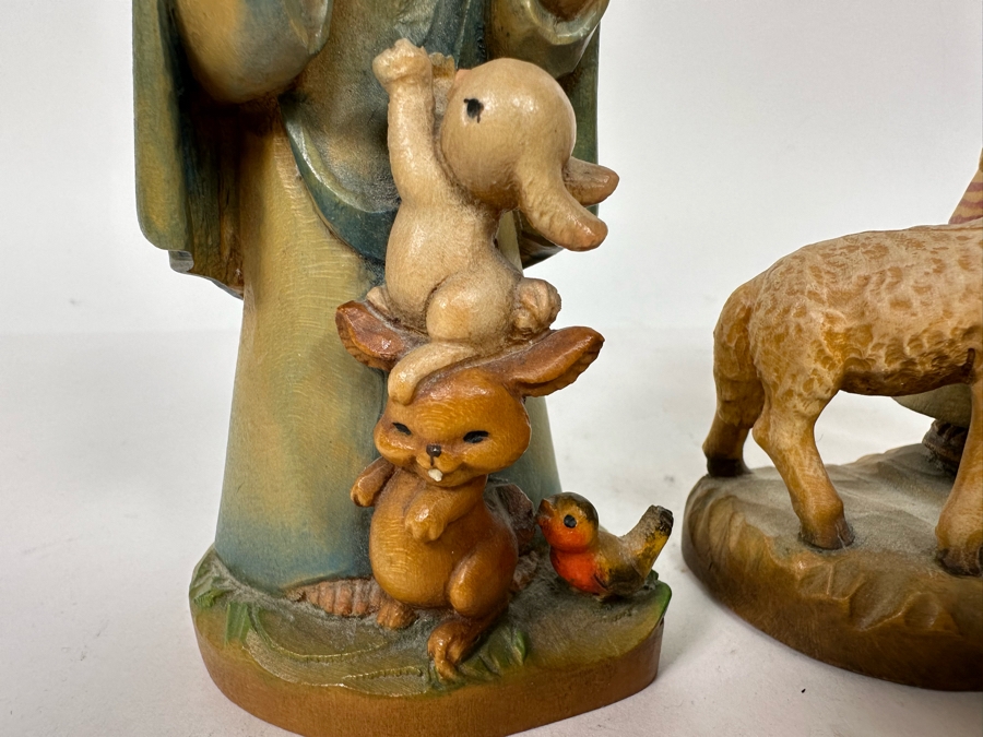 Three Vintage Ferrandiz Anri Wooden Figurines And One Vintage Limited Edition Anri Sarah Kay Wooden Figurine 4.5H - 6H [Photo 7]