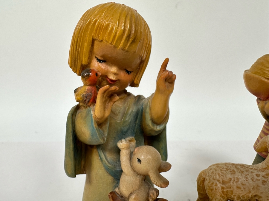 Three Vintage Ferrandiz Anri Wooden Figurines And One Vintage Limited Edition Anri Sarah Kay Wooden Figurine 4.5H - 6H [Photo 8]