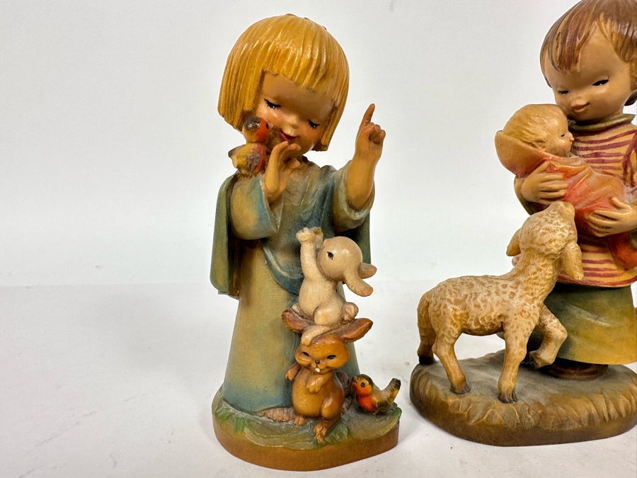 Three Vintage Ferrandiz Anri Wooden Figurines And One Vintage Limited Edition Anri Sarah Kay Wooden Figurine 4.5H - 6H [Photo 6]