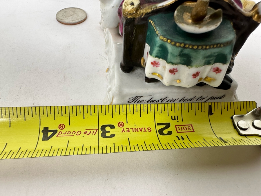 Antique 1870 English Staffordshire Fairing Of Couple Going To Bed 3W X 3.5D X 3H [Photo 14]