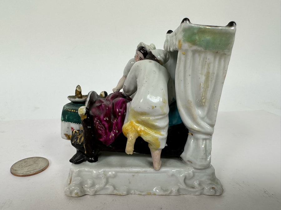 Antique 1870 English Staffordshire Fairing Of Couple Going To Bed 3W X 3.5D X 3H [Photo 6]