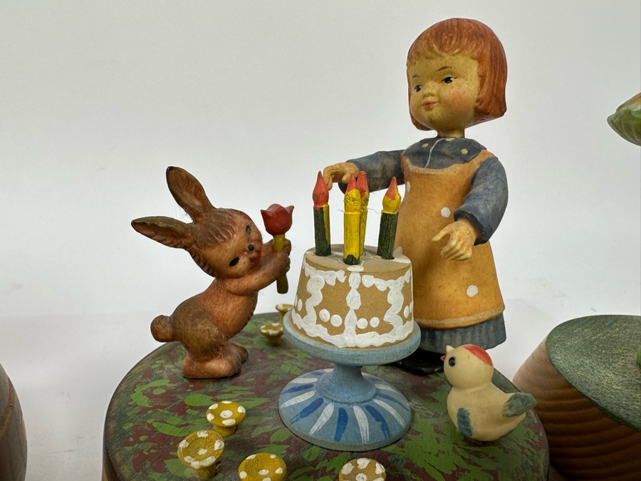 Four Vintage Anri Wooden Music Boxes [Photo 6]