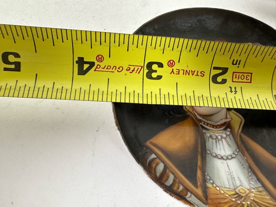 Collection Of Five Antique Victorian Hand Painted Portrait Butter Pats [Photo 16]