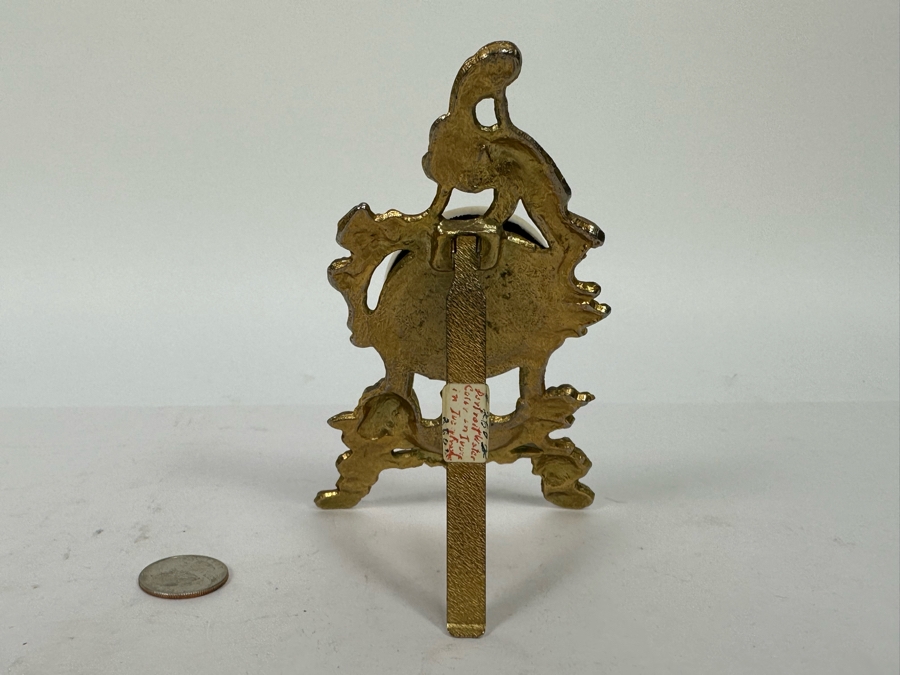 Antique Miniature Hand Painted Portrait Painting With Gilt Stand 3.5W X 6.5H [Photo 13]