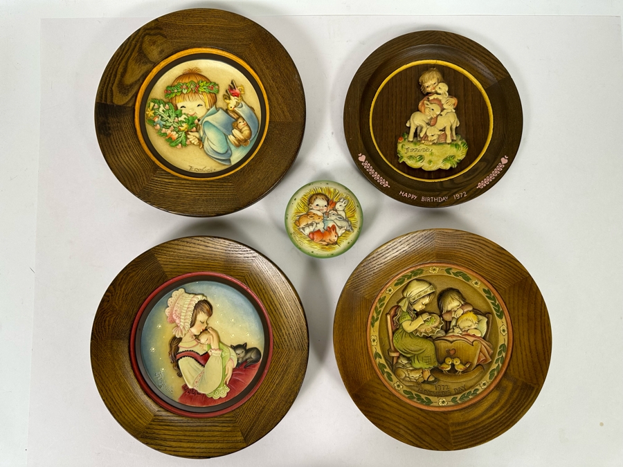 Four Anri Limited Edition Plates (Three By Artist Ferrandiz) And Anri Italy Covered Box [Photo 3]