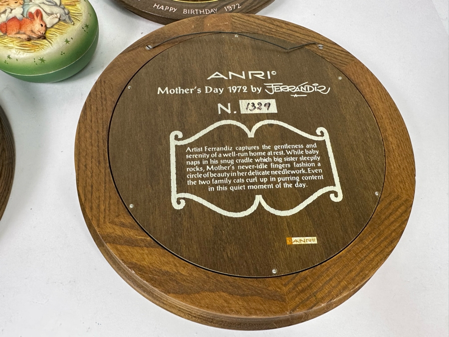 Four Anri Limited Edition Plates (Three By Artist Ferrandiz) And Anri Italy Covered Box [Photo 10]