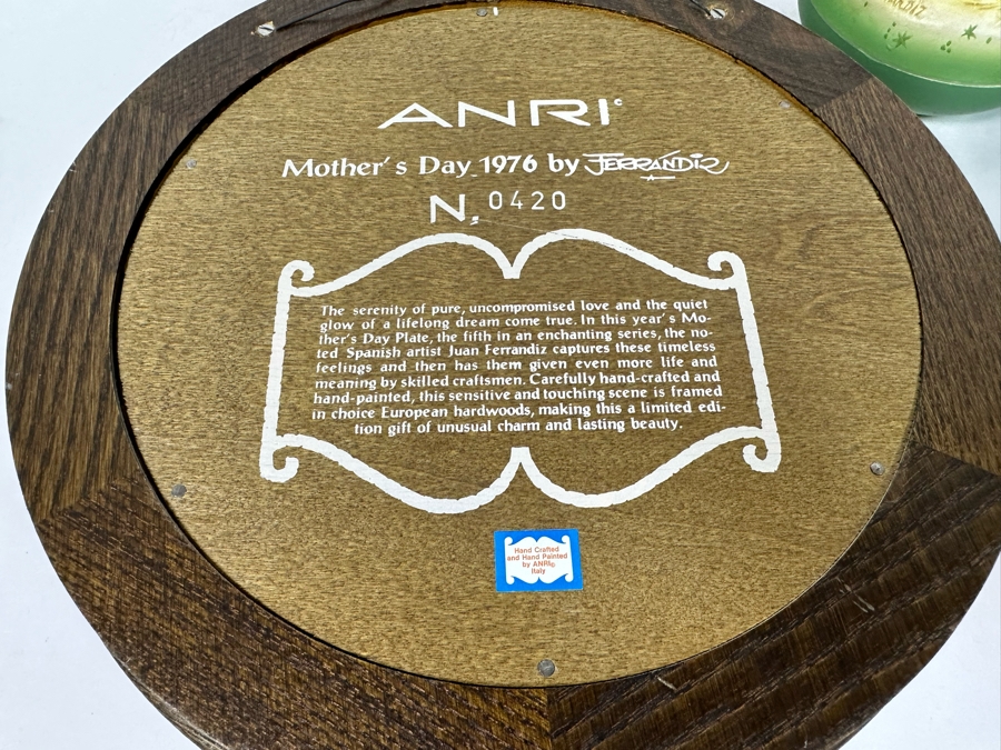 Four Anri Limited Edition Plates (Three By Artist Ferrandiz) And Anri Italy Covered Box [Photo 11]