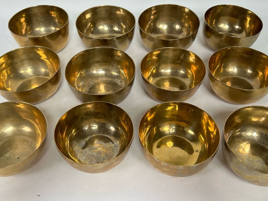 Twelve Brass Bowls From India Apx 5R [Photo 4]
