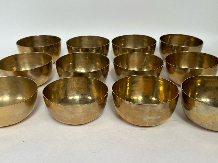 Twelve Brass Bowls From India Apx 5R [Photo 3]