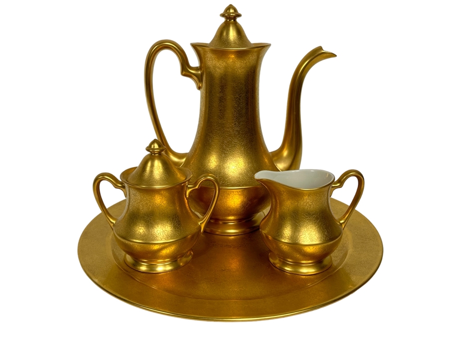Pickard Gold China Coffee Service Hand Decorated