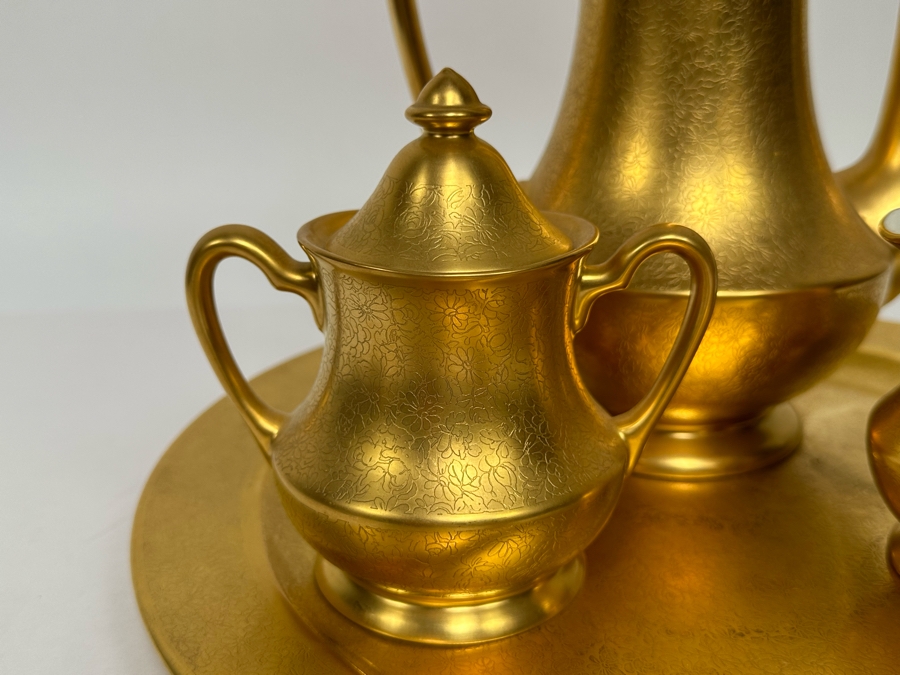 Pickard Gold China Coffee Service Hand Decorated [Photo 4]