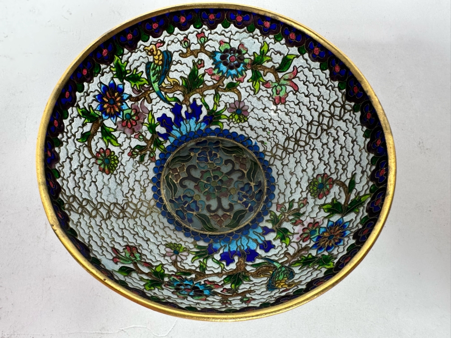 Vintage Chinese Cloisonne Plique A Jour Bowl, Small 3.75W X 1.5H [Photo 3]