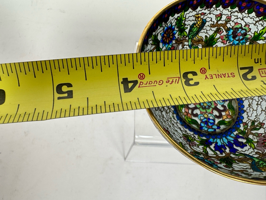 Vintage Chinese Cloisonne Plique A Jour Bowl, Small 3.75W X 1.5H [Photo 9]