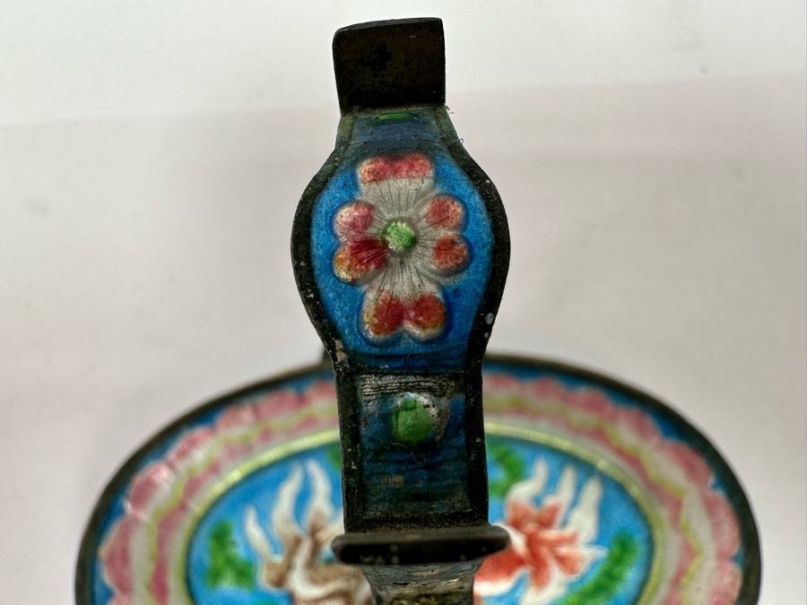 Rare Vintage Chinese Cameo Cloisonne Foil With Koi Fish And Lotus Blossoms 3W X 4H [Photo 9]