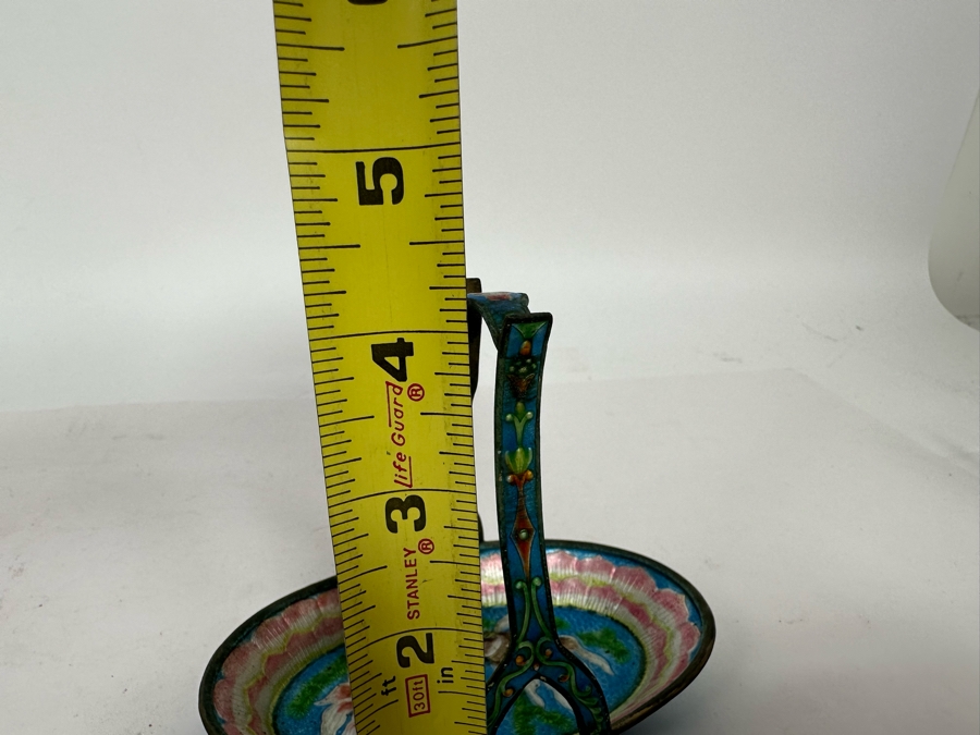 Rare Vintage Chinese Cameo Cloisonne Foil With Koi Fish And Lotus Blossoms 3W X 4H [Photo 13]