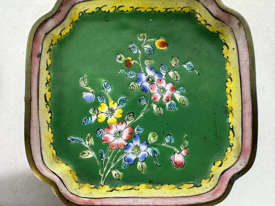 Three Vintage Chinese Cloisonne Trays [Photo 6]