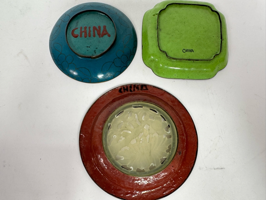 Three Vintage Chinese Cloisonne Trays [Photo 10]